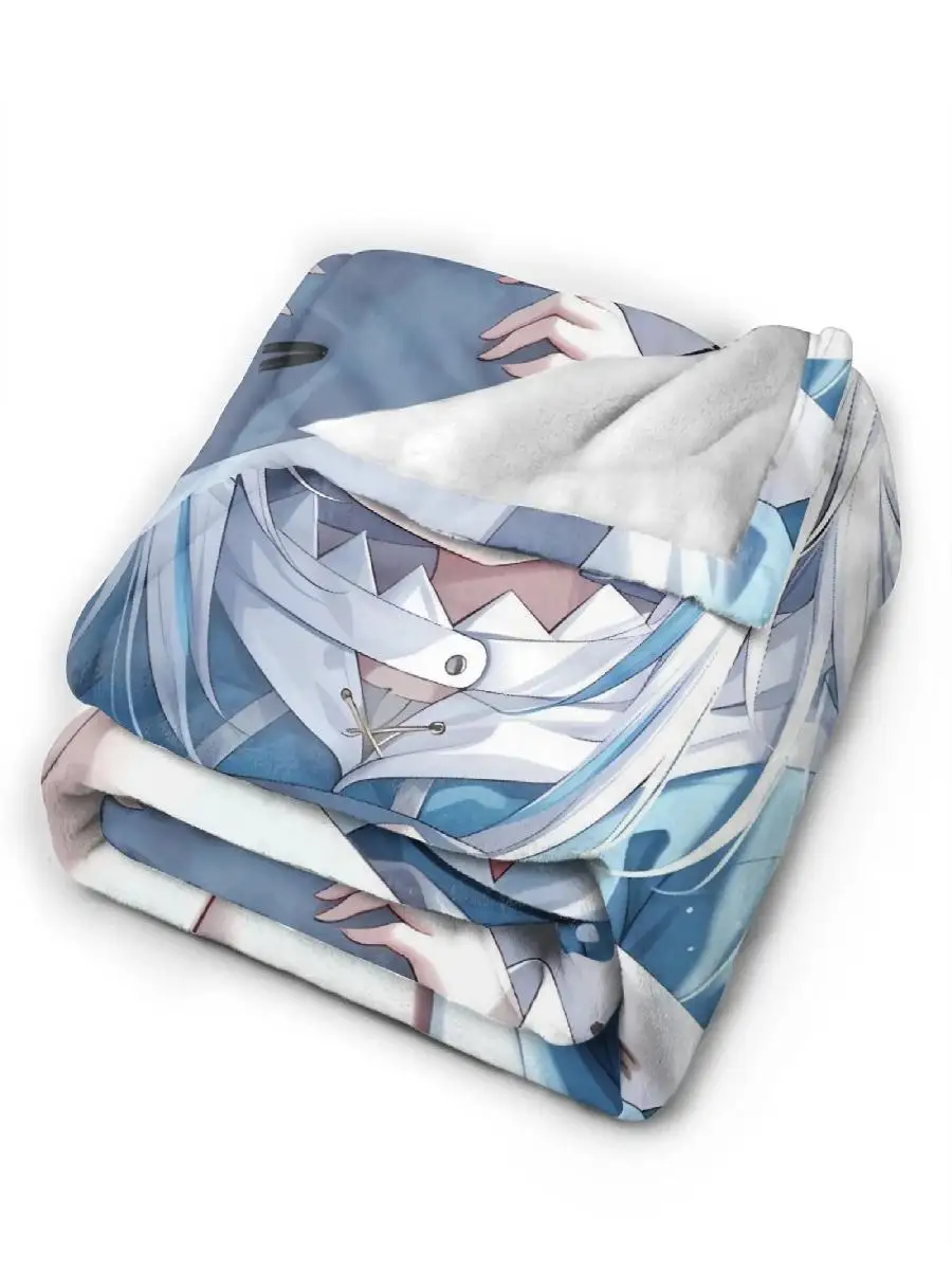 Gawr Gura كيمونو سابا Sameko البطانيات طائرة الفانيلا رمي بطانية للأريكة كرسي أريكة سرير دافئ لينة المفرش هدية فكرة