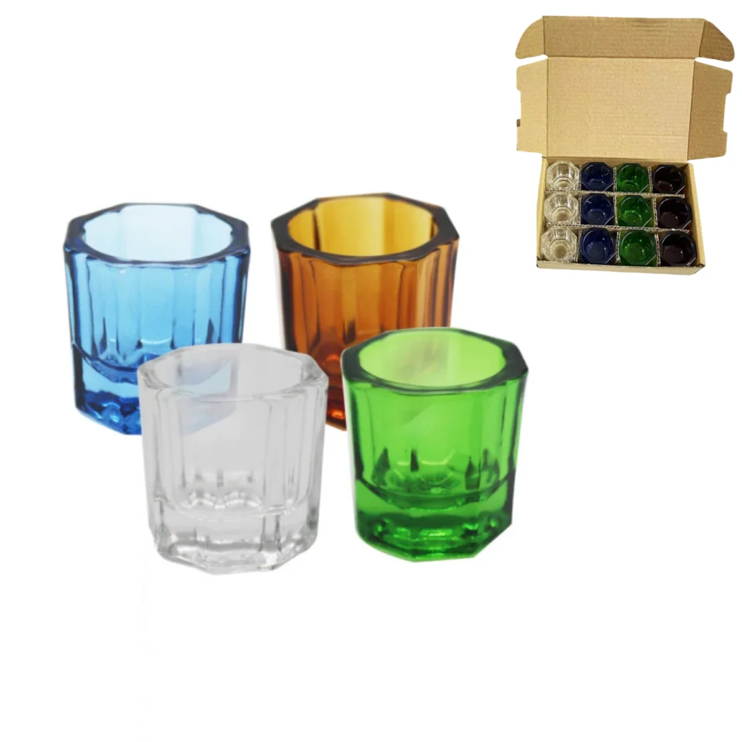 

Набор из 12 стеклянных чашечек для смешивания стоматологических материалов (адгезивов, порошков, жидкостей) с восьмиугольным противоскользящим дизайном, утолщенные, в коробке