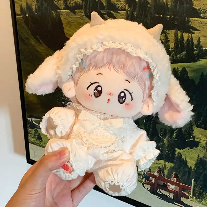 10cm 20cm vestiti per bambole pigiama di agnello bianco neve principessa dolce peluche ripiene accessori per bambole di peluche giocattolo Anime per regali per bambini