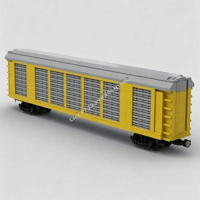 NEW 1253PCS Autorack Rail Car Train MOC Model Custom Puzzle Technical DIY Assembly Building Blocks Creative Toy Collection Gift