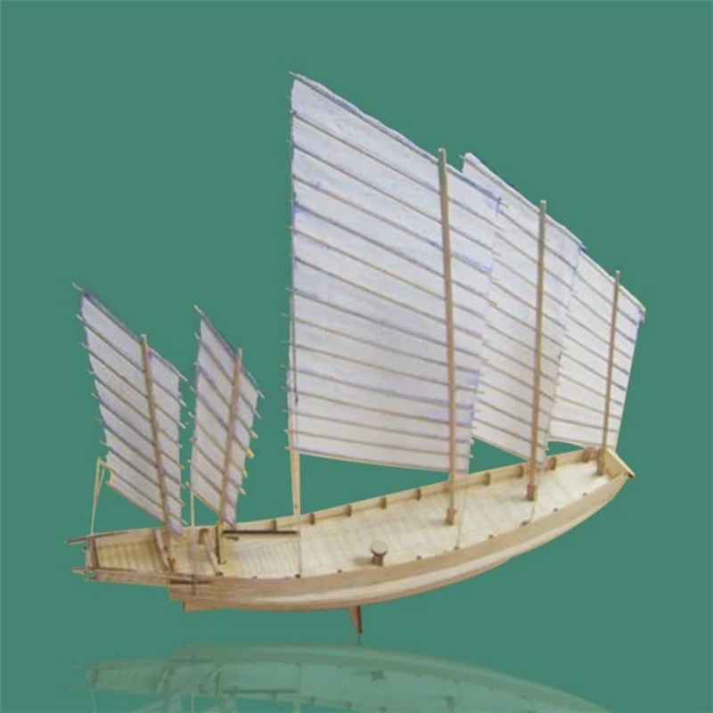 

1/80 Wooden Chinese Ancient Sailboat Model Kit DIY Hand-Assembled Sailboat Model Ornaments Simulation Sand Boat Toy Gift