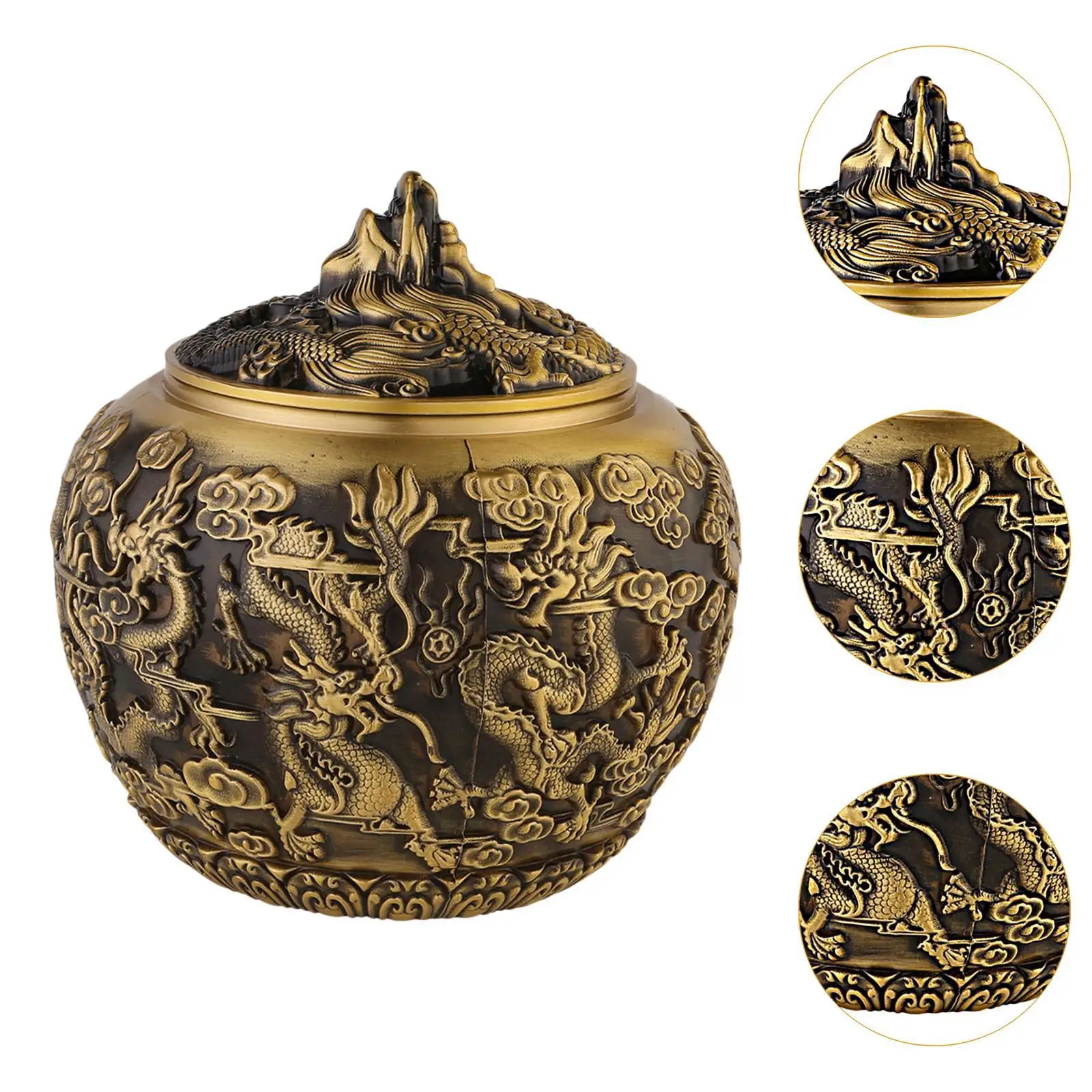 Wadah Penyimpanan Teh Toples Penyimpanan Makanan Timah Teh Meja Toples Teh Oriental Tabung Teh untuk Teh Longgar untuk Permen Gula Dapur