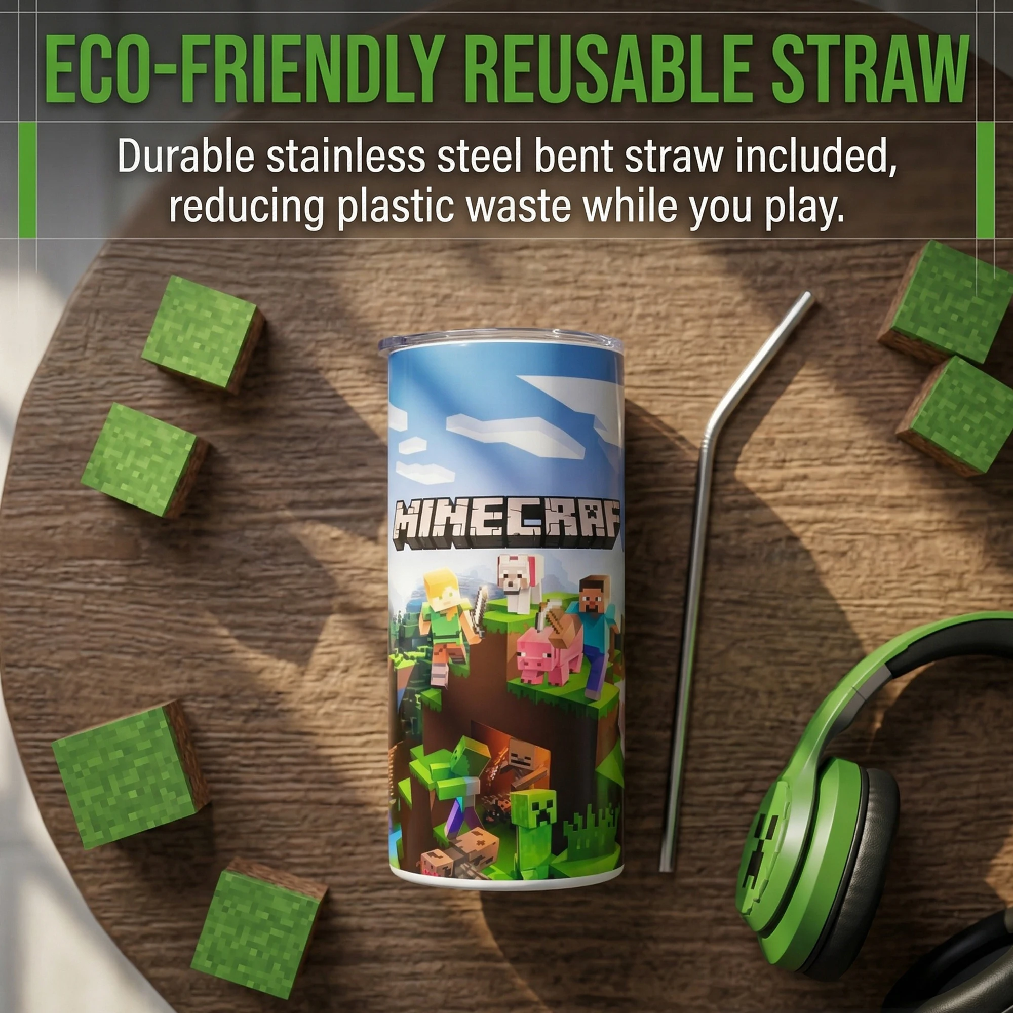 

Термокружка из нержавеющей стали 420 мл с аниме-дизайном Steve: сохраняет горячие и холодные напитки в течение длительного времени