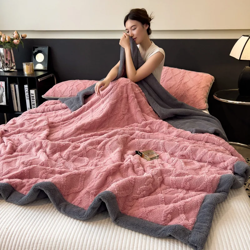 2025 جديد بلون تاف الصوف بطانية سميكة الراحة بطانية الحليب الصوف مكتب قيلولة المرجان الصوف بطانية ، لا المخدة #3