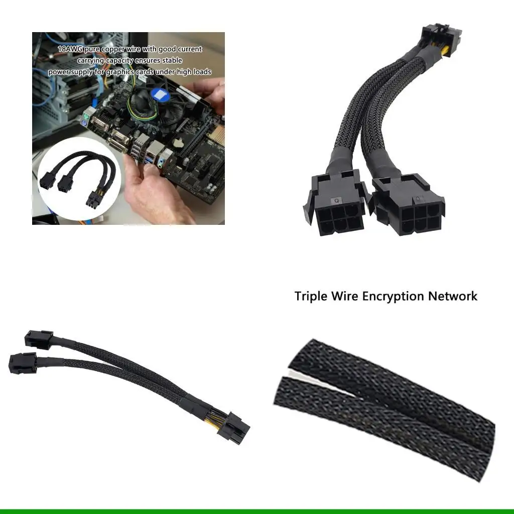 

U55C Двойной 6-контактный разъем «мама» на 8-контактный разъем «папа» для графического адаптера для кабеля адаптера видеокарты