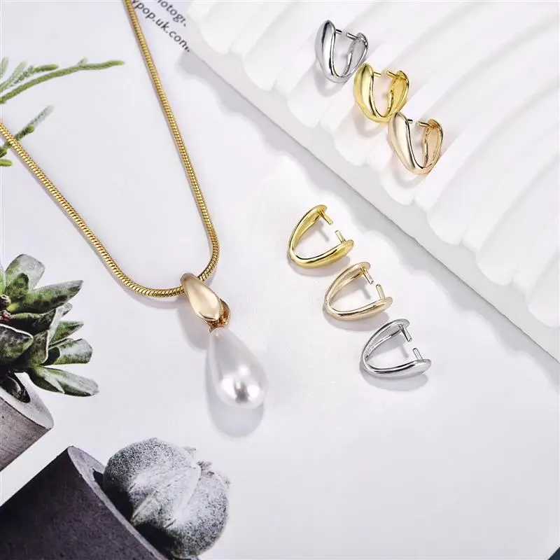5/10pcs/lot 14K 18K Gold Color Pendant Pinch Bail Clips Melon Seeds Charm Clasps Connector Bulk For DIY Nacklace Making Findings