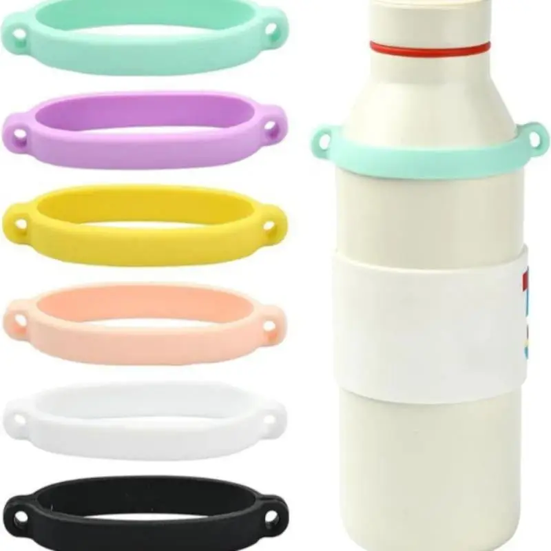 1Pc Reusable Portable Silicone Water Cup Handle Strap Bottle Sling Kettles Ring Replacement Parts For
