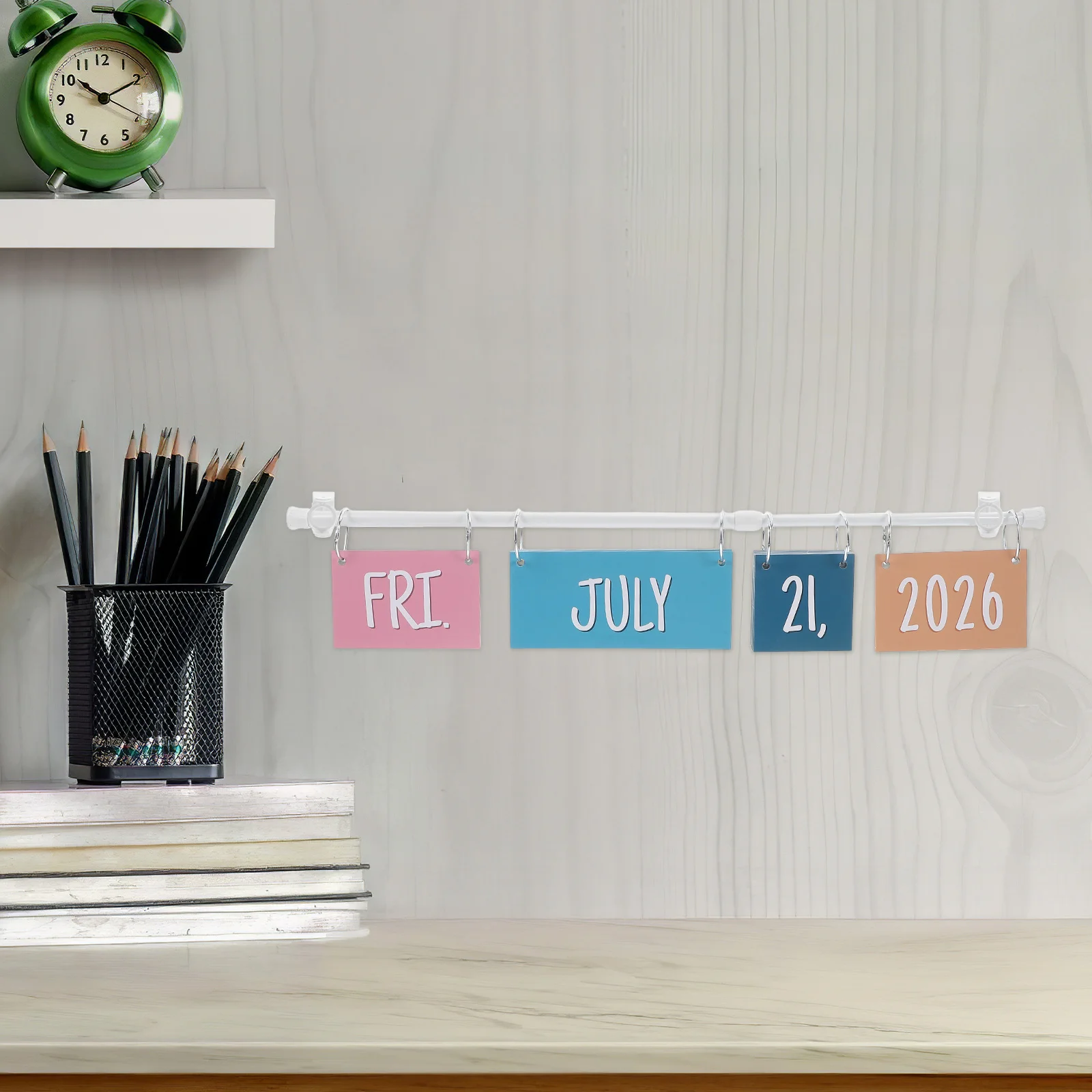 

1Set Flip Calendar Bulletin Board Set with Adjustable Holder Boho Inspired Classroom Decor for Teachers Educational Display