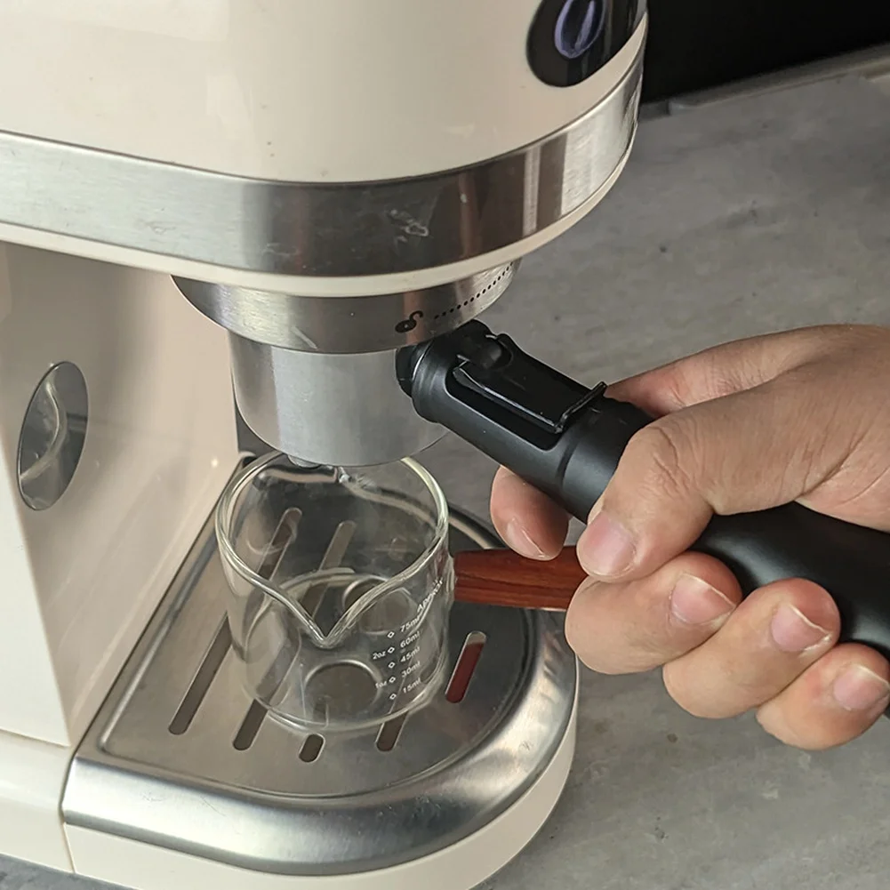 51mm Portafilter Handle for Pod Coffee Extraction Systems Compatible with 37mm and 28mm Ergonomic Grip and Cleanable Basket view 2