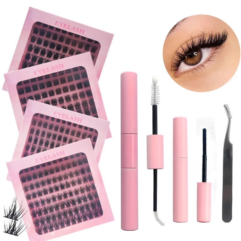 

80 pcs Natural dense eyelash extensions False eyelashes kit Lashes supplies eyelash set Lashes set for beginners