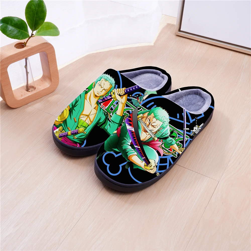 

Winter Warm Slippers Anime ONE PIECE Roronoa Zoro Cosplay Cute Cartoon Shoes For Men Women Boy Girl Unisex Halloween Gift