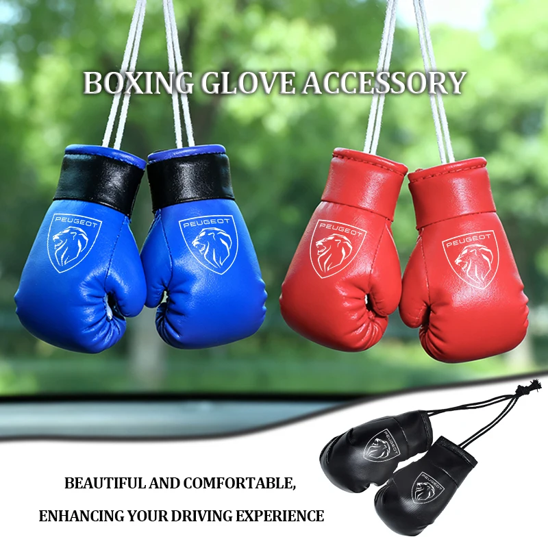 For Peugeot Car Rearview Mirror Boxing Gloves Decoration Hanging Pendant Ornaments Auto Accessories 206 307 308 3008 207 208 407