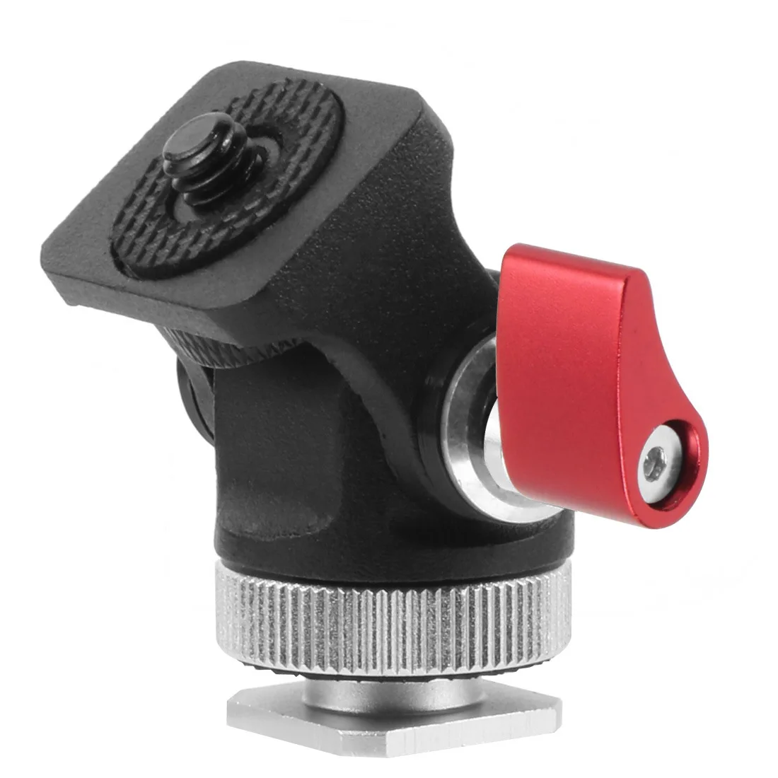 調整可能なモニタースタンド,360度傾斜,180度,コールドシューズマウントと1/4インチマウント三脚ヘッド付き