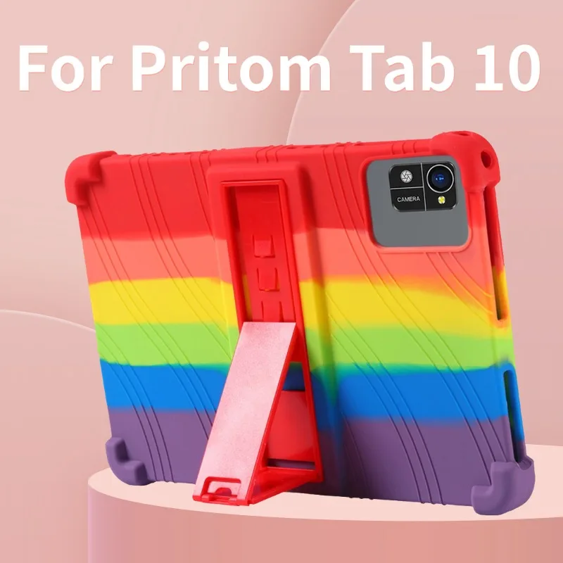 

Мягкий силиконовый противоударный чехол для планшета с задней подставкой для Pritom Tab 10, для Android 12, 10,1 дюйма