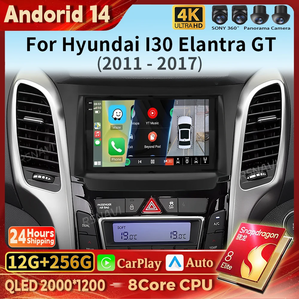 

Android 14 Car Radio Navigation Multimedia Player For Hyundai i30 Grand Elantra Grant 2011 - 2017 video Snapdragon Carplay Auto