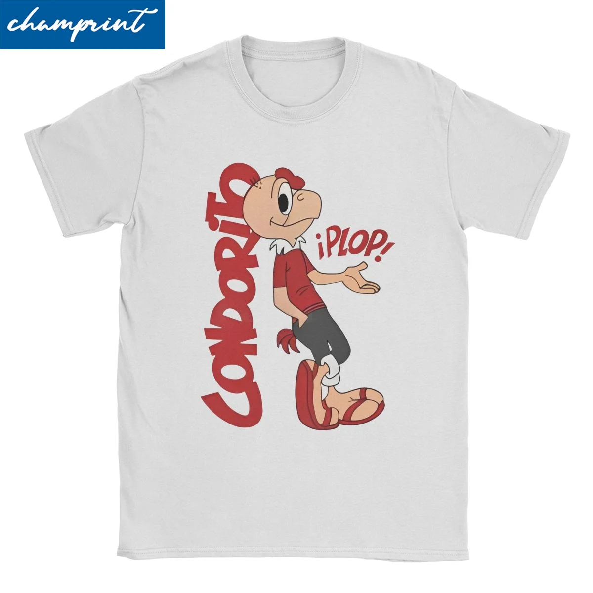 

Мужские и женские футболки Plop Condorito, хипстерская хлопковая футболка с коротким рукавом, аниме-футболка с круглым вырезом, топы для взрослых