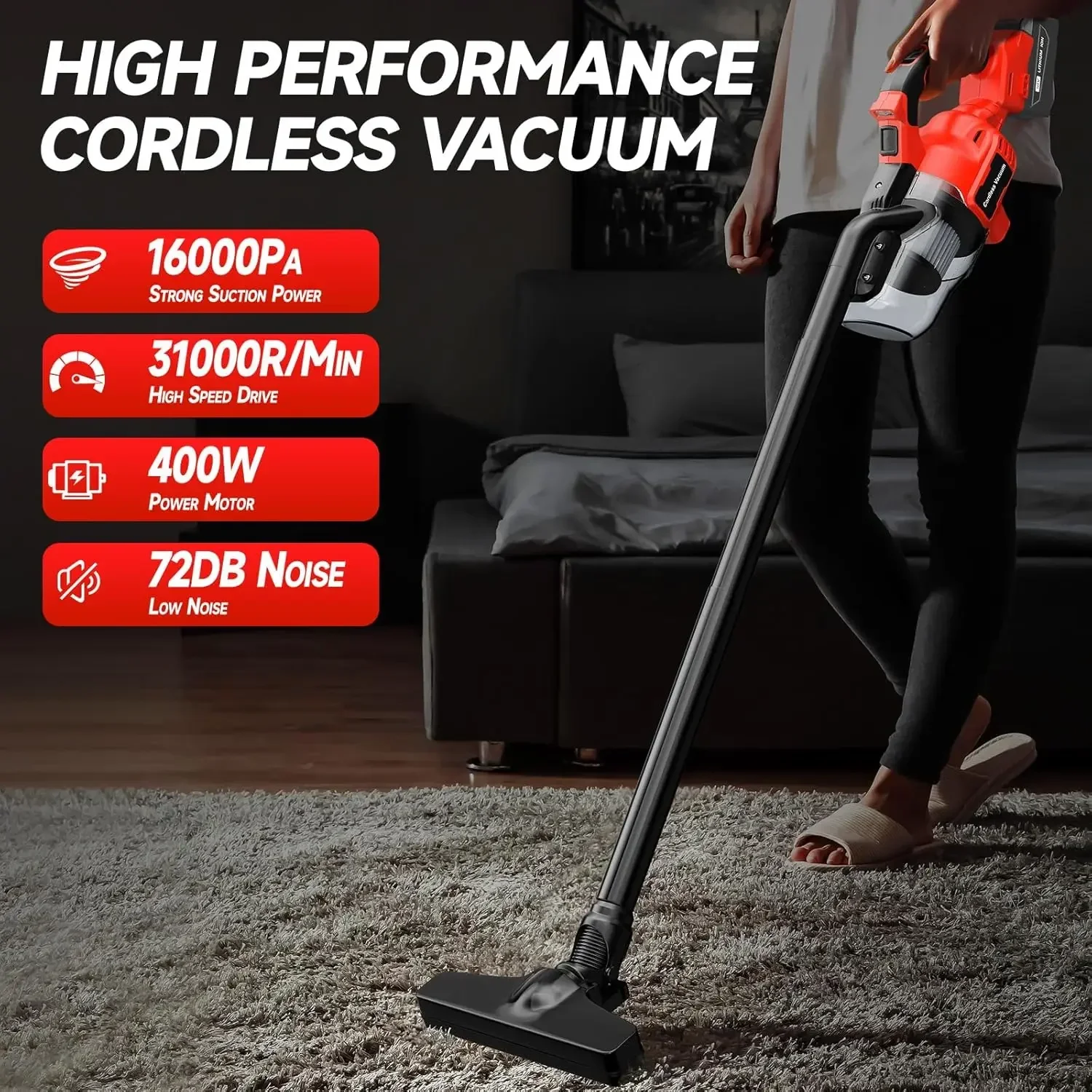 

500W Electric Power Vacuum Cleaner with 6pcs Tubes, 1800R Handheld Cordless Vacuum for makita 18V For De-Walt 21V