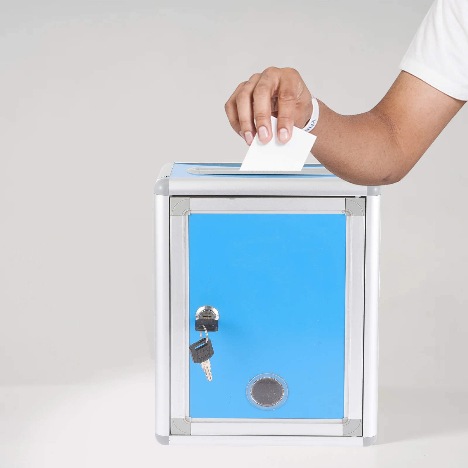 صندوق بريد مثبت على الحائط بتصميم عتيق، صندوق بريد قوي قابل لإعادة الاستخدام للتخزين المنزلي المثبت على الحائط، صندوق اقتراحات مع قفل #3