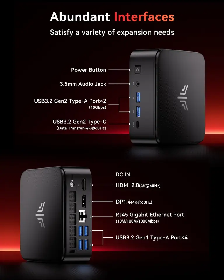 ACEMAGIC E3B MINI PC AMD Ryzen 7430U/7735HS 6-Core Powerhouse 16GB