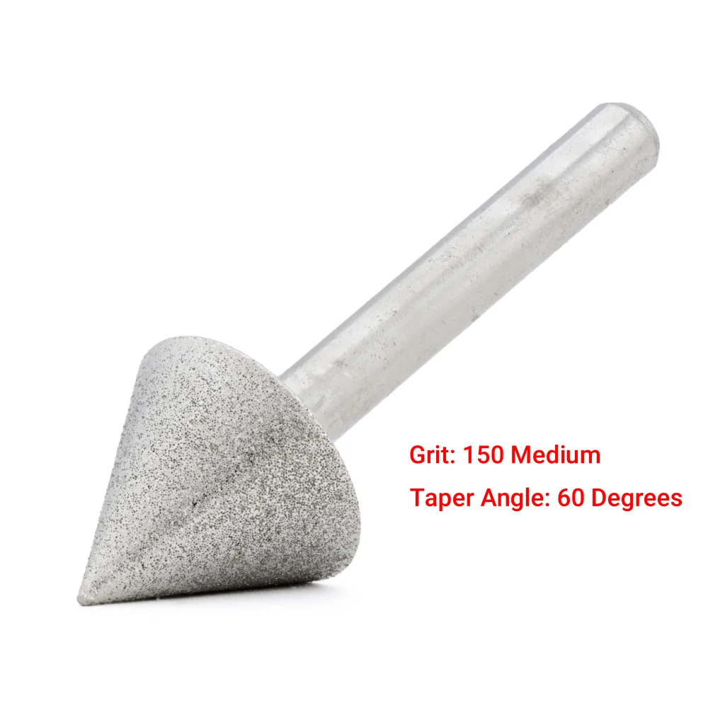

15-30mm 60 Degrees Diamond Tapered Grinding Head Chamfer Hole Rotary Burrs Bits Stone Abrasive Carving Tools 150 Grit ILOVETOOL