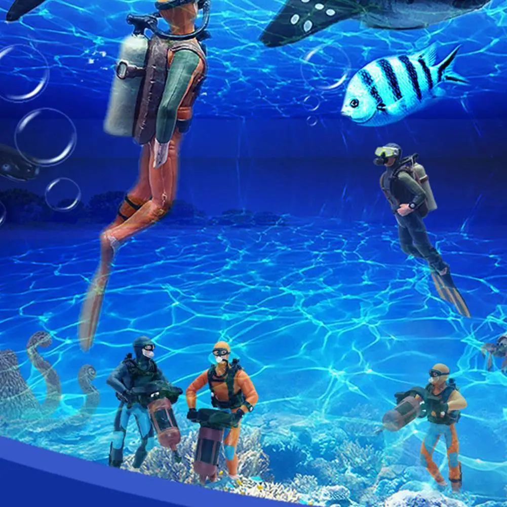 Plastic Seabed Exploration Diver Scene Decoration Miniature Toys Figures Toys Oceans Model Scene Action Diver W1e7