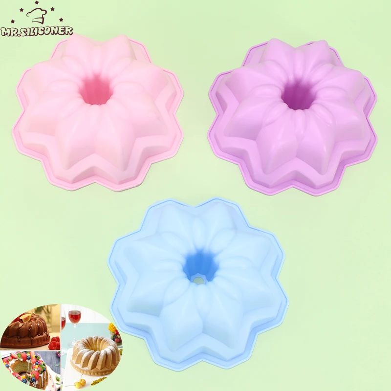 Cake Silicone Mold 9 Inch Gear Shape Mousse Cake Bakeware DIY Toast Bread Baking Tool Chocolate Mold Jelly Pudding Mold