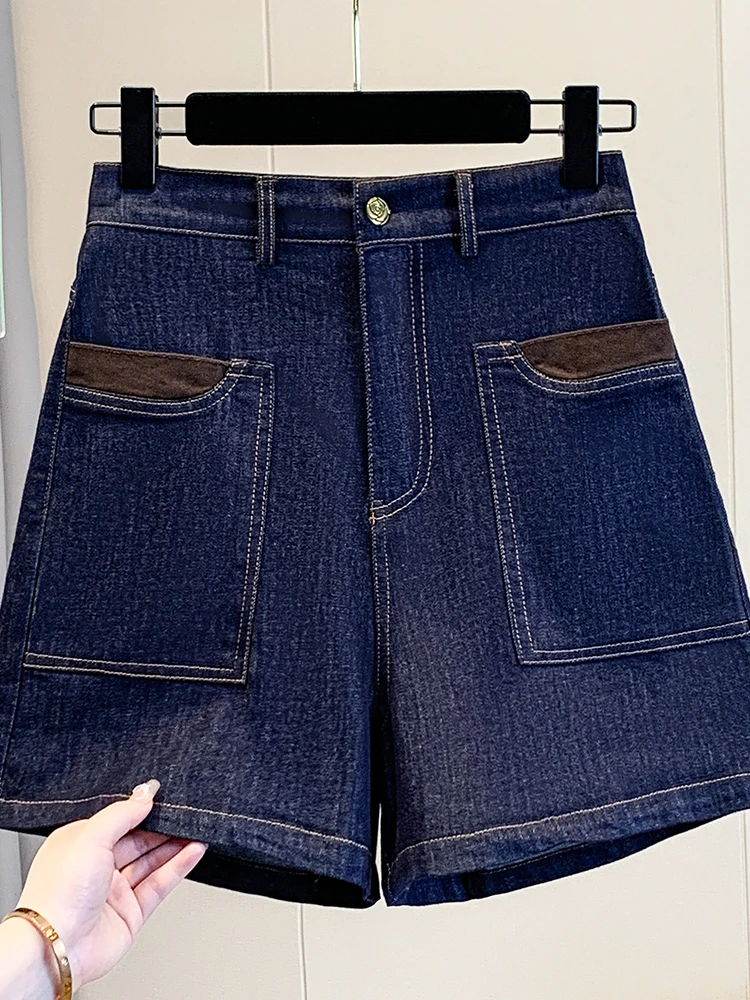 

Summer 2026 plus Size Loose Elastic Wide Leg Short Jeans Casual Fashion High Waist Hot Pants for plus Size Women Straight Leg...