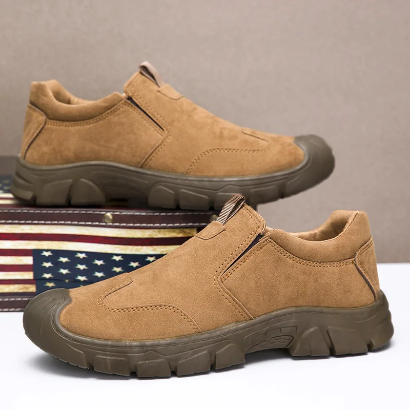 Men's Shoes 2025 Spring and Autumn Labor Protection Shoes Thick soled Wear resistant Low cut Anti slip Outdoor Work Clothes Shoe