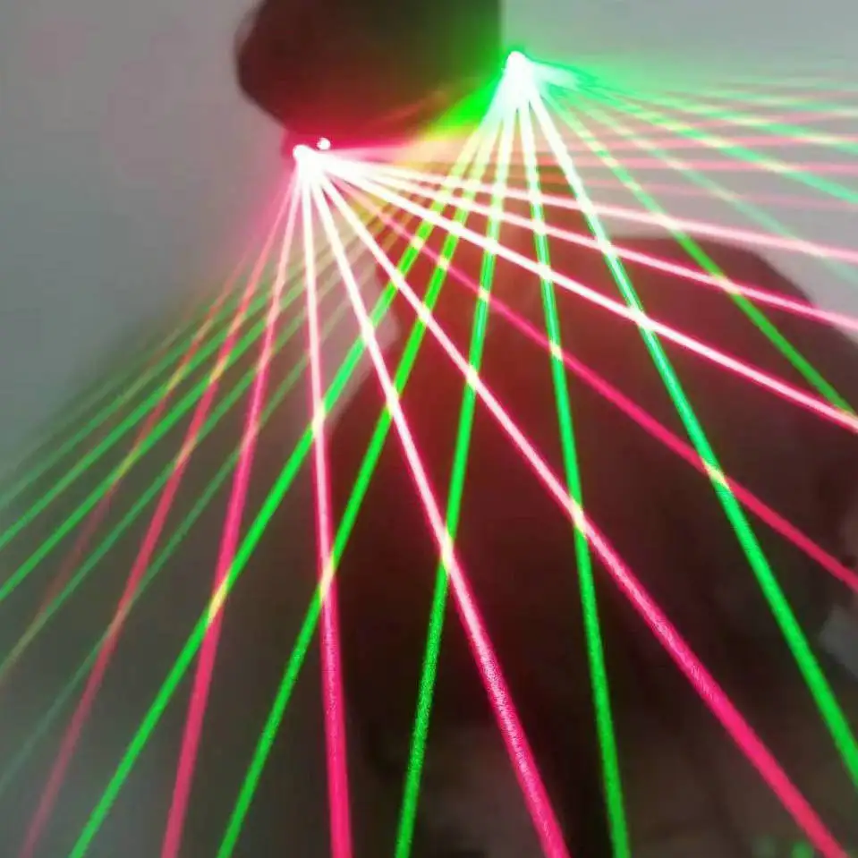 Red light Green Light multi-beam luminescent glasses Bar party supplies Laser glasses multi-beam lights Luminescent props