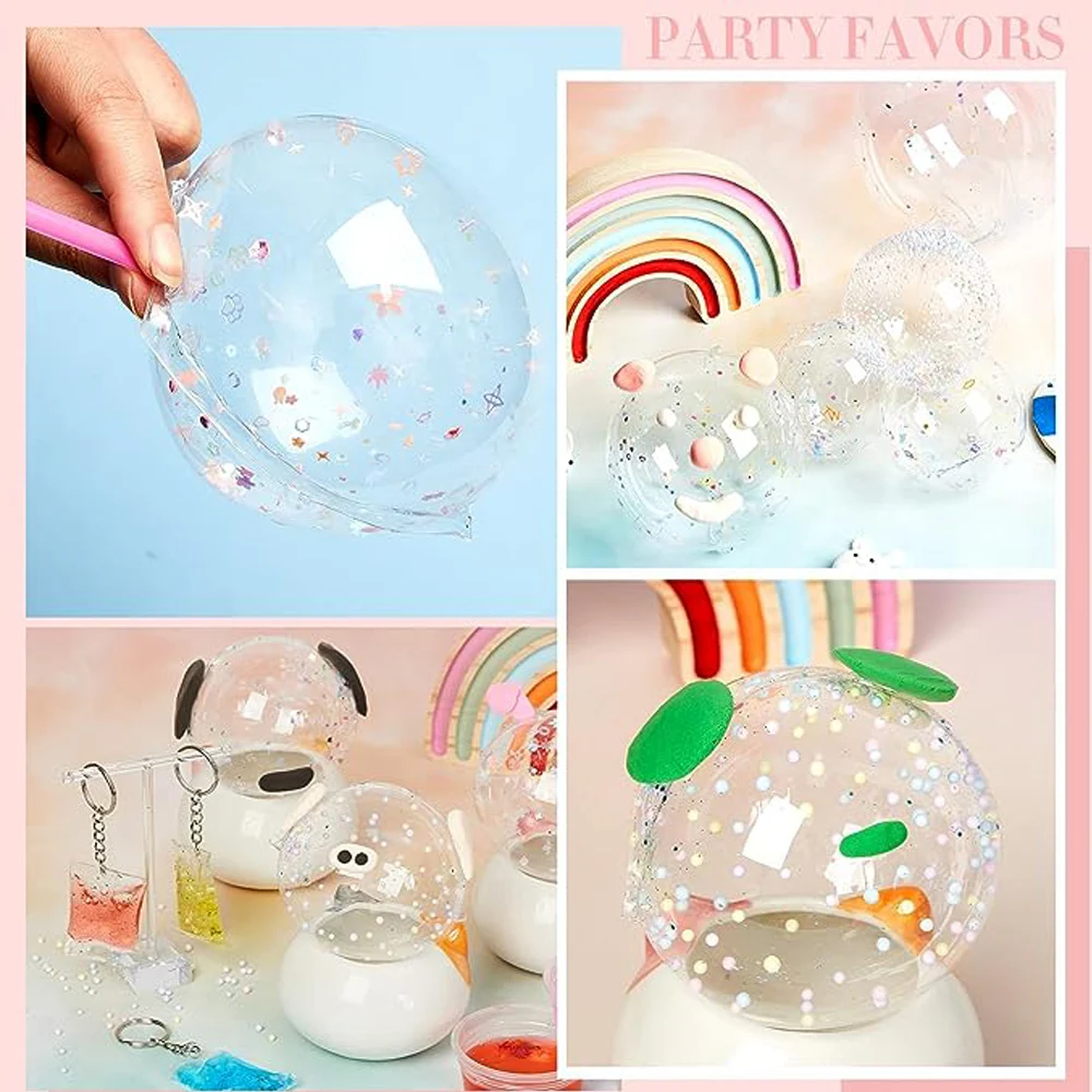 Color Nano Tape Bubble Kit Double Sided Blowing Tape Toy Kit with Glitter and Balloon Inflator, Double Sided Super Elastic Bubbl