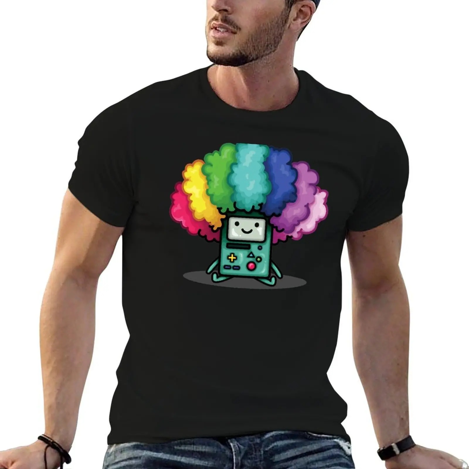 

t Hair cotton T-Shirt shirts for shirts mens Rainbow graphic t man t man BMO graphic with shirts