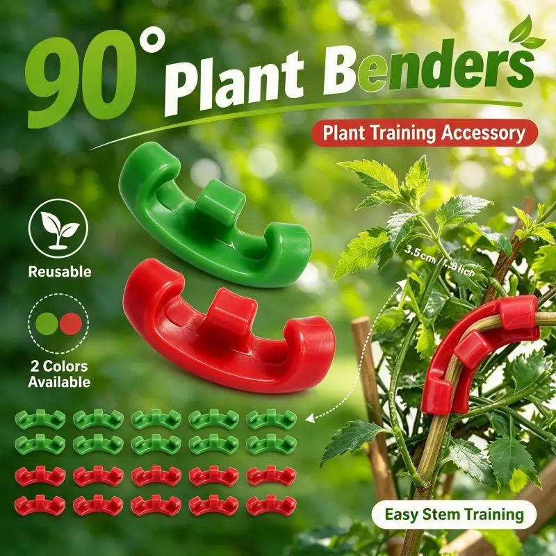 10-50Pcs 90 Degree Plant Bender Clips, LST Low Stress Training Clips Reusable Plant Trainer Bending Branch Tools for Gardening