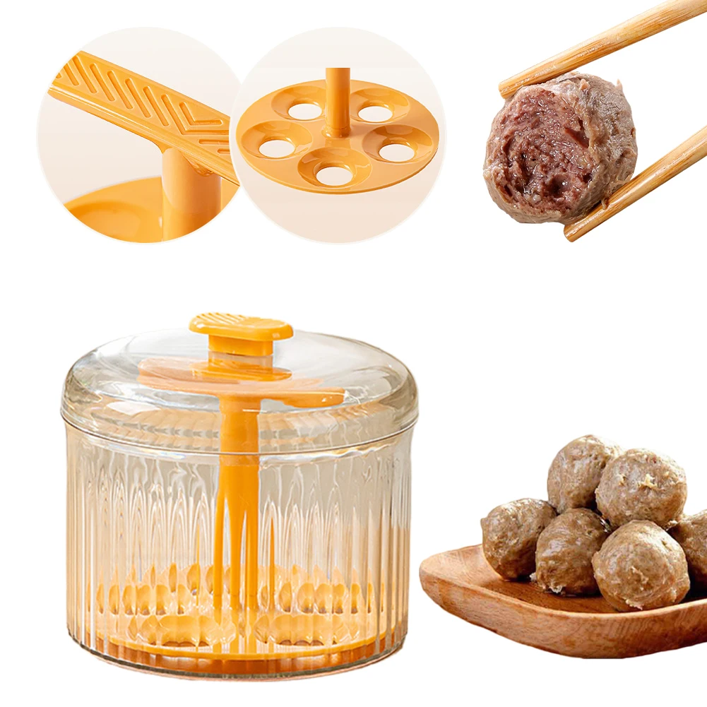 Handleiding Gehaktbal Maker 5 Ballen Gehaktbal Maker Tool Gehaktbal Schimmel Ronde Vis Rundvlees Rijst Bal Maken Apparaat Keuken Gadgets