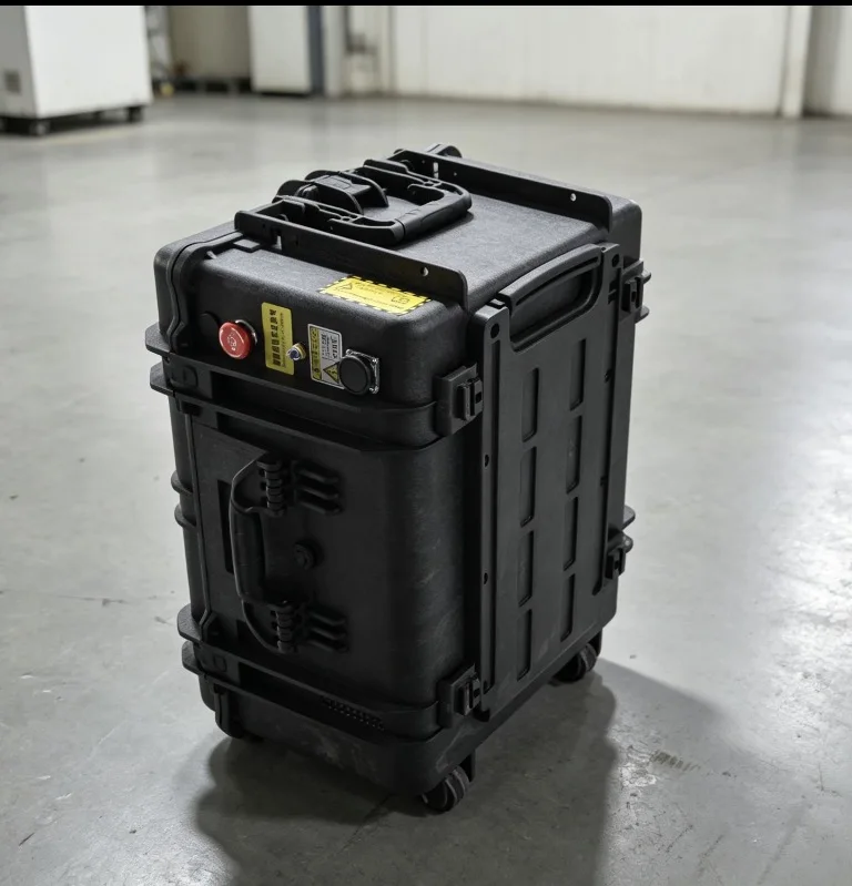 Pulse Laser Cleaning Machine With Pull Rod Design, Lightweight Laser Paint Remover For Construction Steel Surface Renovation