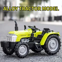 Scale 1/32 Toy Model Car Round Head Alloy Agricultural Tractor with Bucket Models Sound Light Collection Display Gift for Friend