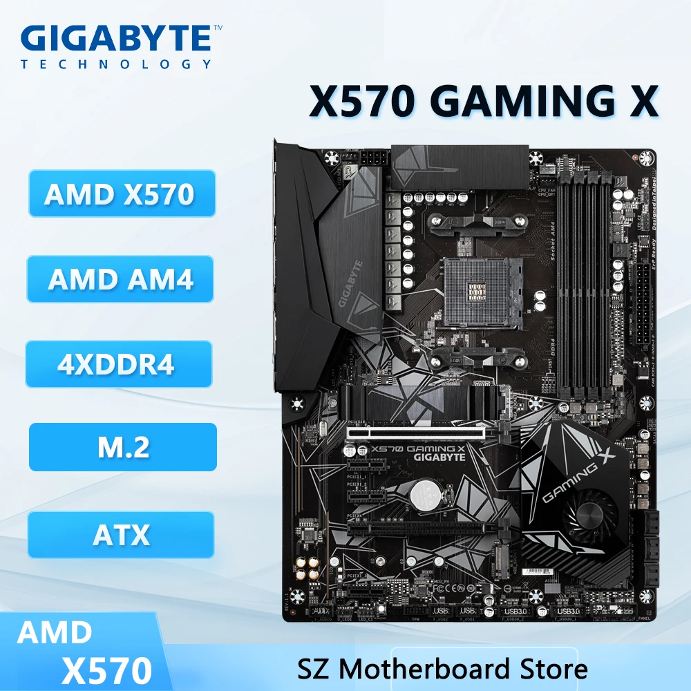 Placa base Gigabyte X570 GAMING X AMD X570 AMD AM4 DDR4 128 M.2 ATX compatible con procesadores 5700X 4700G 5600G 3500 4500