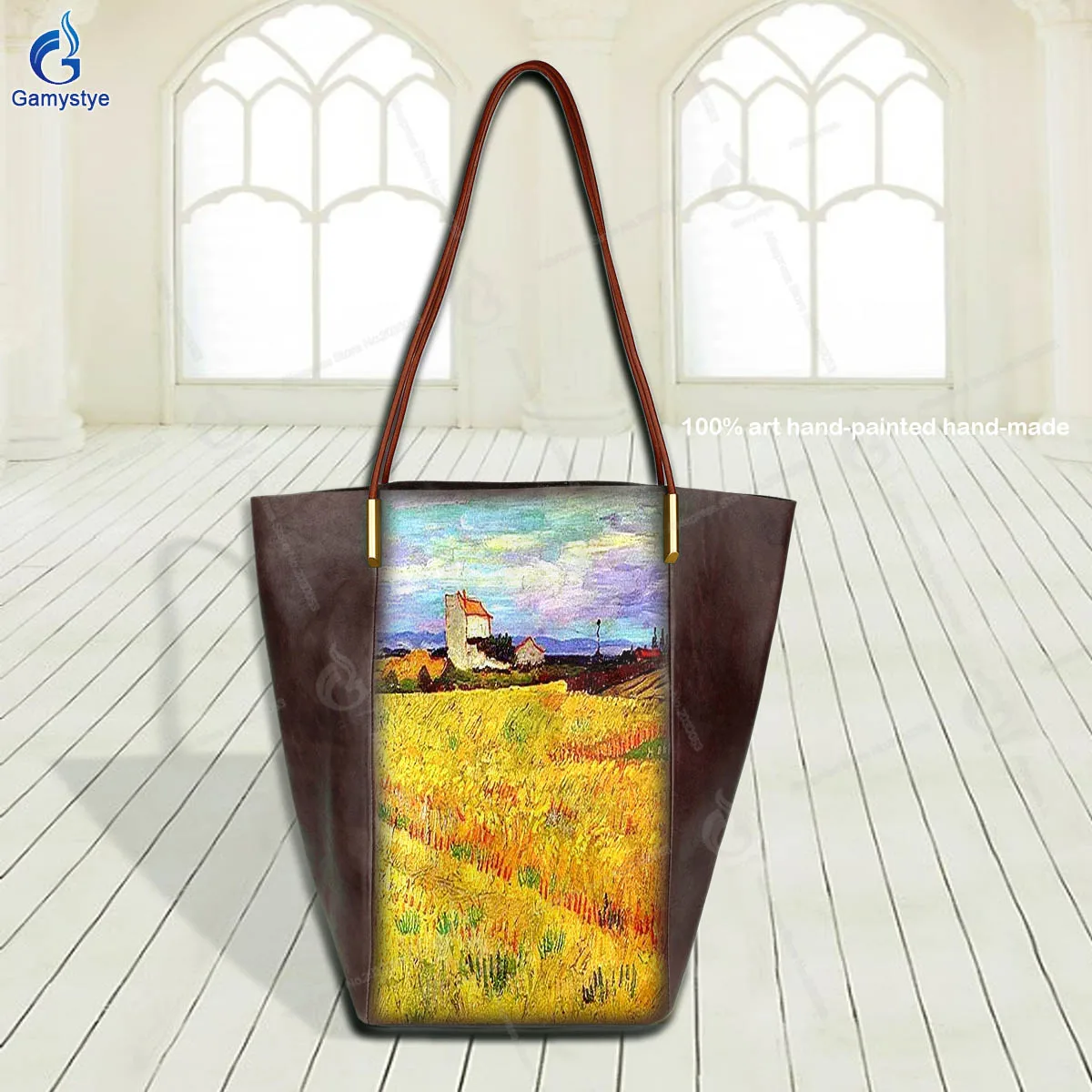 Shoulder Bags Sac De Luxe Femme Luxury A wheat field Bags Women Art Oil Graffiti Painted Handbags High Quality Genuine Leather