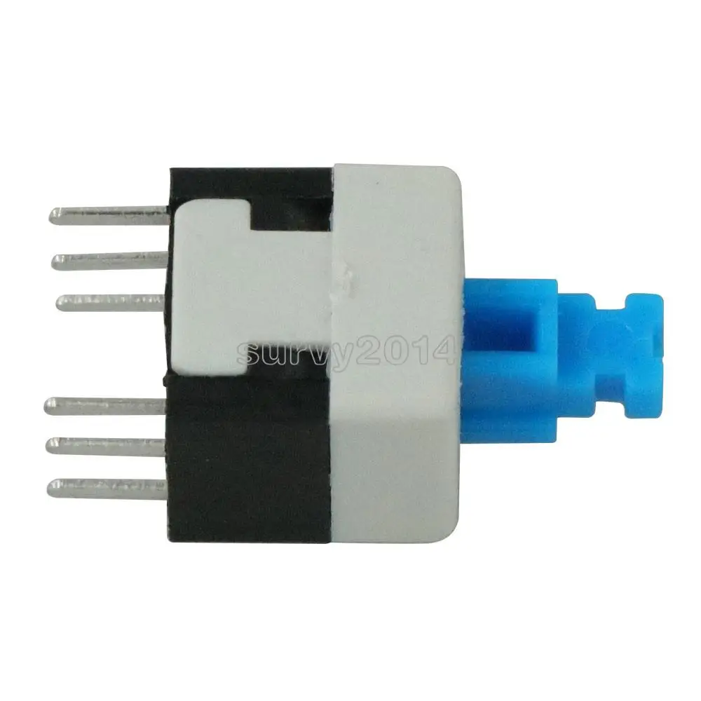 20Pcs 8X8mm Cap Self-locking Type Square Button Switch Blue 100000 Times Service Life