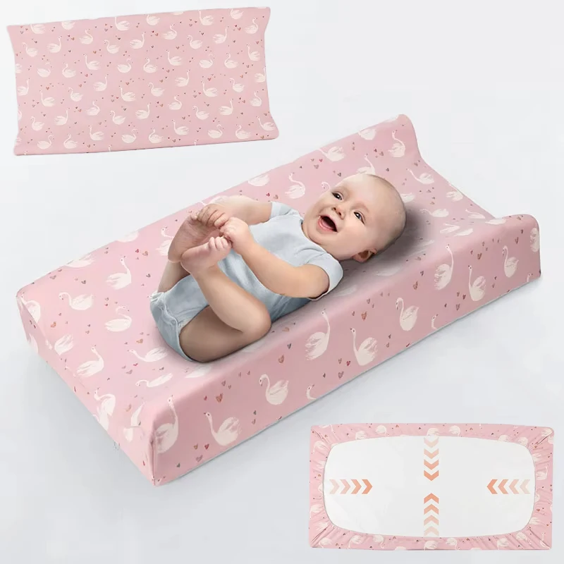 

Pure Cotton Baby Diaper Changing Mat Cover Reusable Printed Diaper Table Pad Case 80*40cm Baby Breathable Diaper Pad Sheet Cover