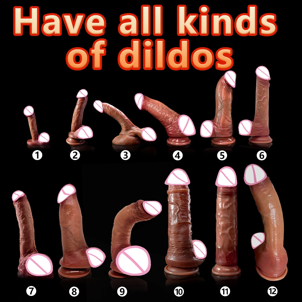 Skin Feeling Realistic Dildo Real Penis Dick Huge Big Suction Cup Strapon Hands-Free Silicone Sex Toy For Women Men Lesbian