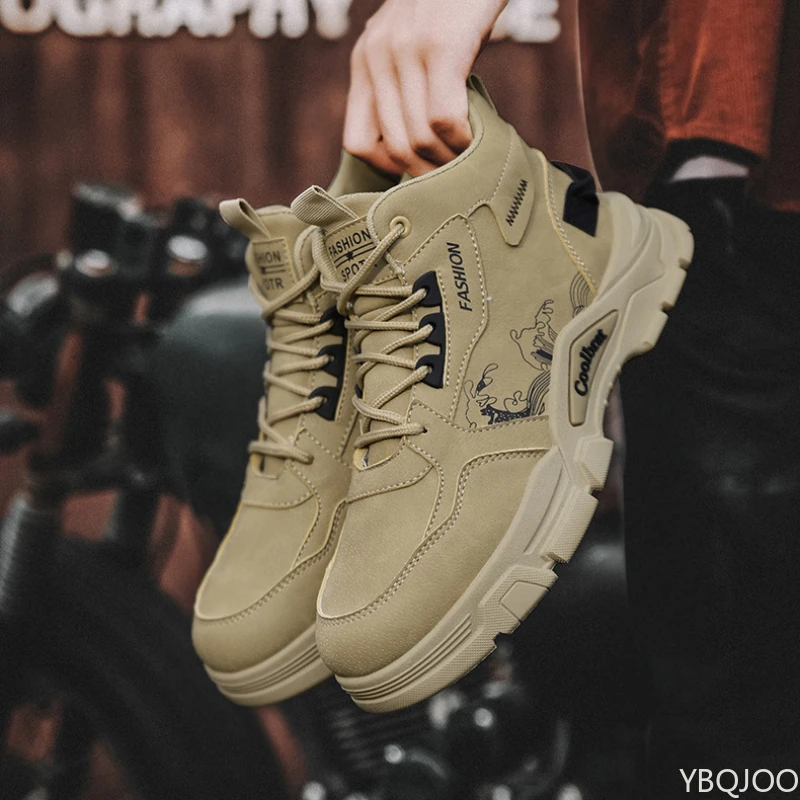 

Мужская обувь для работы на работу, весенне-осенняя новая водонепроницаемая противоскользящая спортивная обувь для пешего туризма, износостойкая спортивная вулканизированная мужская обувь для отдыха