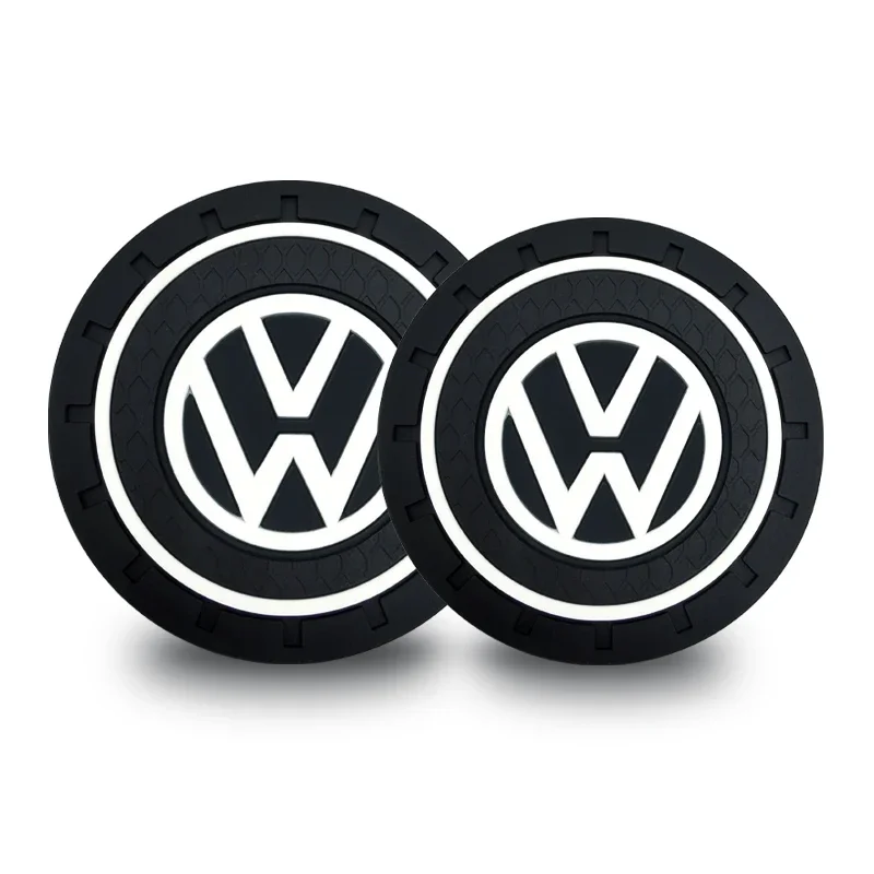 For Volkswagen CC Polo 6R Golf 4 5 6 7 MK7 MK4 MK6 B6 B8 2Pcs Car Anti Slip Coaster Anti-noise Water Cup Pad Cushion Car Styling view 2