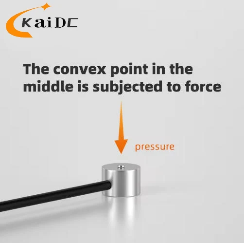 Miniature compression load cell (8mm diameter)—micro push-pull button sensor for electronic components.