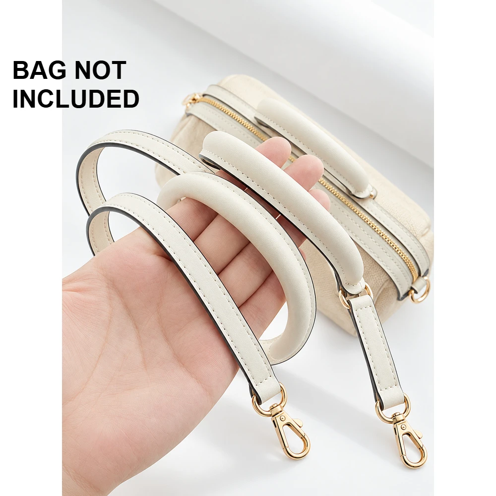 Adjustable Leather Crossbody and Underarm Bag Strap with Metal Clasps for Boston Satchel Purse, Multiple Widths and Colors