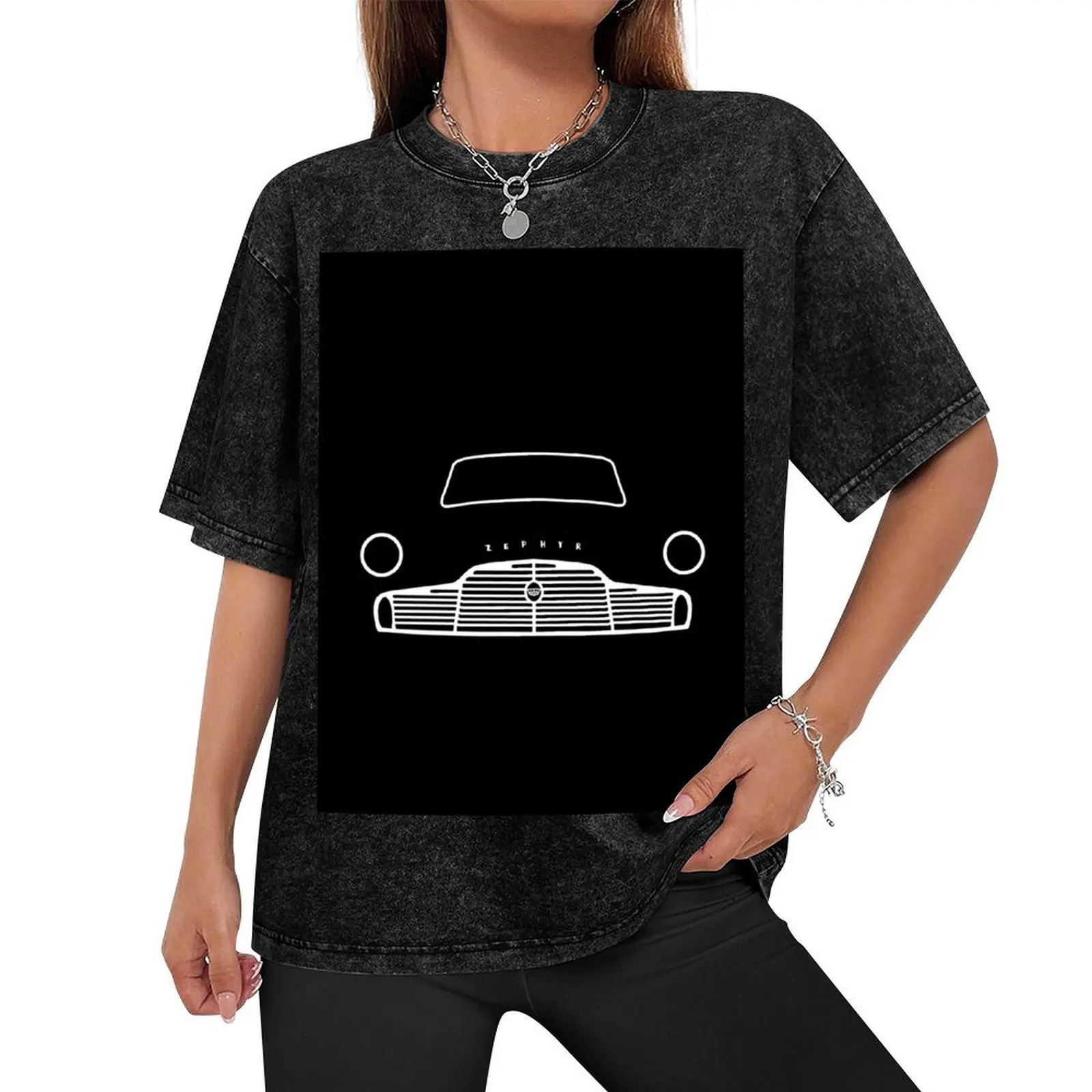 Zephyr Mk II classic car outline graphic (white) T-Shirt new gifts and t-shirts cheap stuff anime stuff luxury clothes men