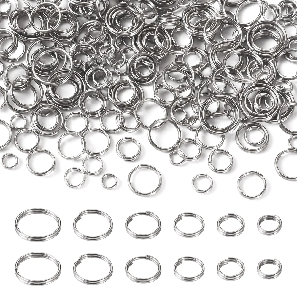 Pandahall 600Pcs 304 Stainless Steel Split Rings Double Loops Jump Rings Connectors For DIY Jewelry Making Findings