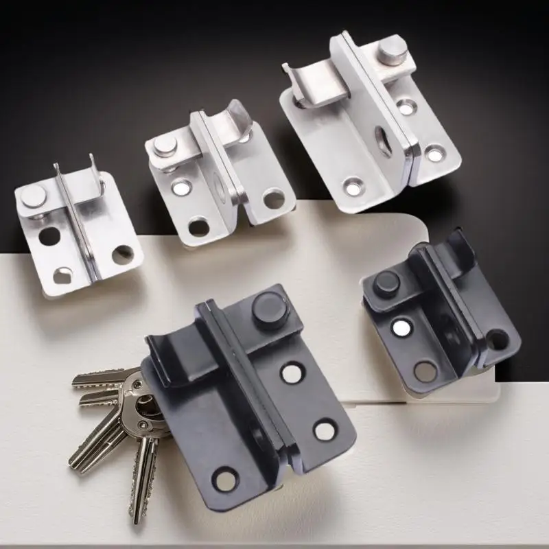 스테인리스 스틸 보안 도어 잠금 브레이스 - 가정 및 캐비닛 도어용 두꺼운 도난 방지 래치, 변조 방지 디자인