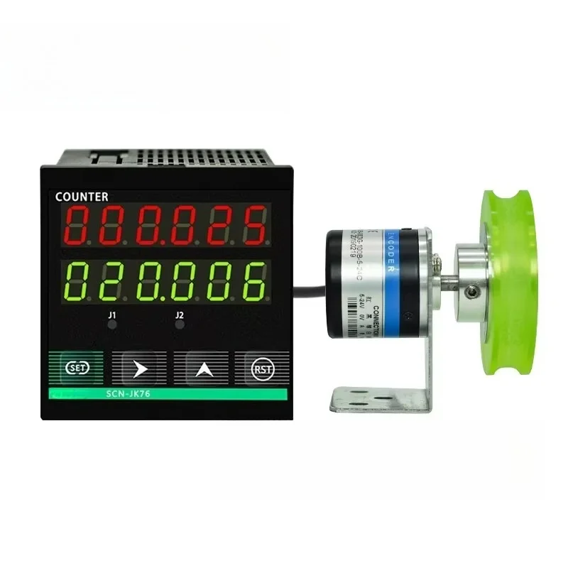 JK76 Intelligent Meter Counting Encoder Edge Banding Machine Length Measuring Roller Cable Control Counter