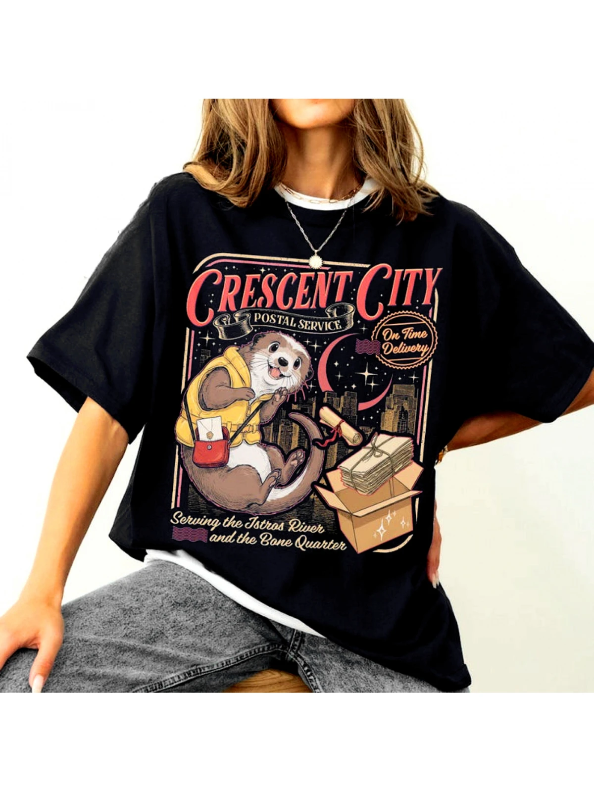 Crescent City Postal Clothing Comfort Edition, Crescent City Book Merchant T-shirt, for Fans, SJM Merchandise Bryce Quinlan