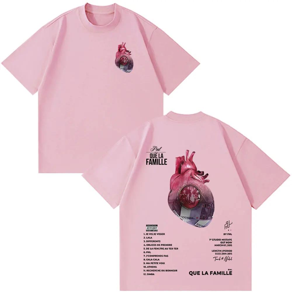 French Rapper PNL Que La Famille Le Monde Chico T-shirt Men Women Hip Hop Fashion Short Sleeve T-shirts Cotton O-Neck T Shirts view 2
